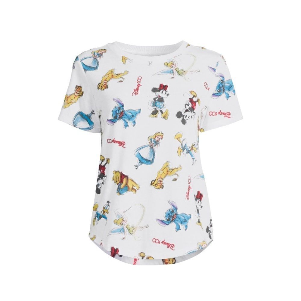 Disney 100 Print Tee T-Shirt with Short Sleeves, Size S